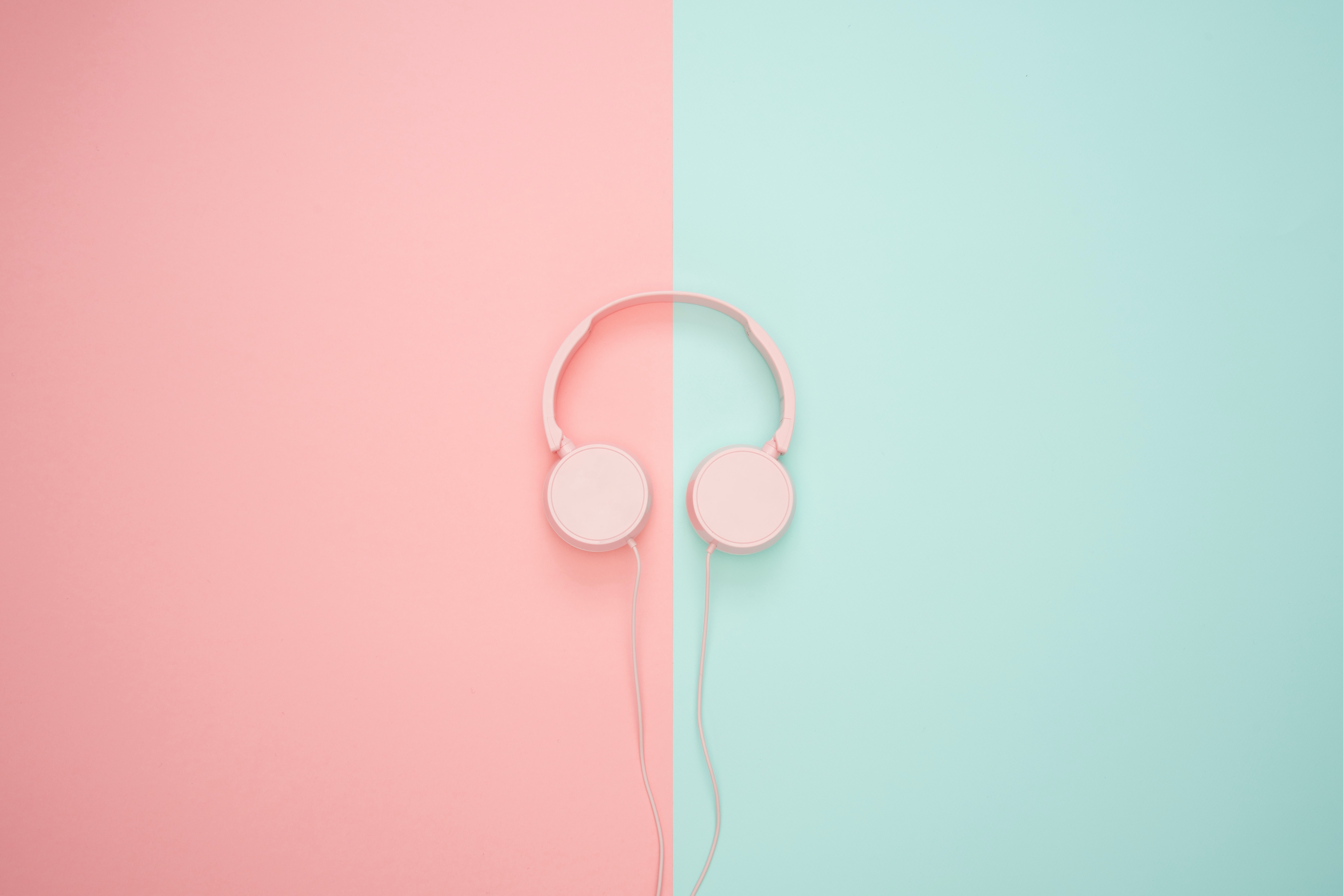 pop music colored headphones